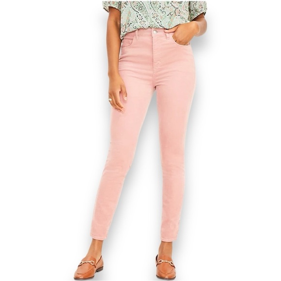 LOFT Sz 28/6 Soft Pink Skinny Corduroy 5 Pocket Jeans Cotton-Modal Spandex NWOT - Picture 1 of 6